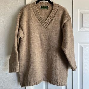Vintage Hand Craft LTD Great Britain Pure New Wool 3/4 Sleeve Tunic Sweater